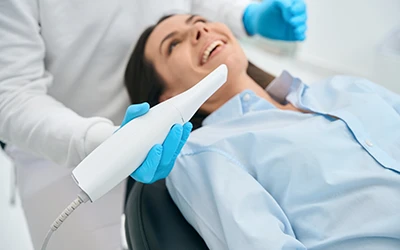 woman in dental chair